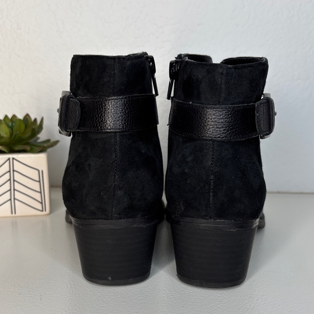 Naturalizer Wanya Black Leather Ankle Boots Size 8.5 W - Picture 9 of 14